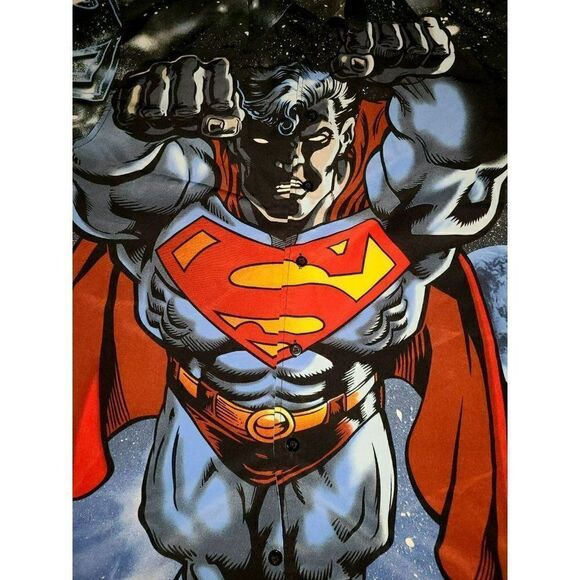 Mens Short Sleeve Superman Button Down Shirt - Picture 1 of 5